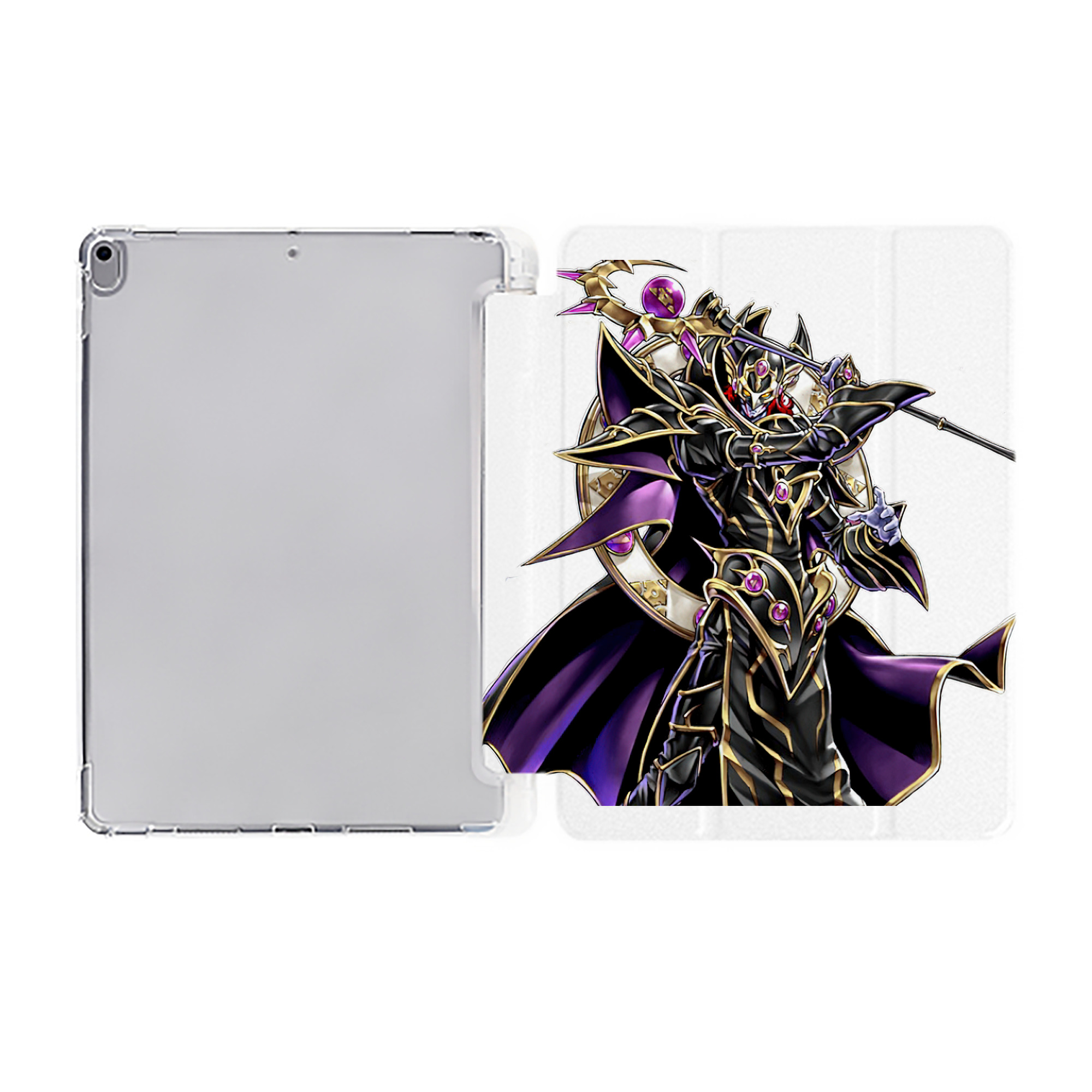 （画像用） 遊☆戯☆王 Yu-Gi-Oh! IPad ケース ペン収納付き 三つ折りスタンド PUレザー×シリコン 対応機種9.5/10.5/10.9インチ